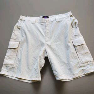 Rail Riders Beige 100% Nylon Cargo Shorts Size XL NWT
